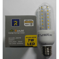 Lampa LED 7W E27 (680 Lm) silti balts