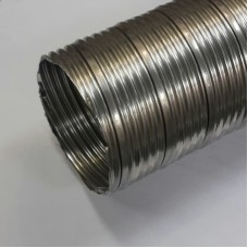 Dūmvada caurule lokana no nerūsējošā tērauda D 100 mm gofra , divslāņu L=1m Dūmvada caurule lokana no nerūsējošā tērauda D 100 mm gofra , divslāņu L=1m