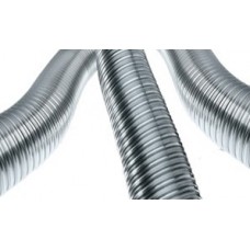 Dūmvada caurule lokana no nerūsējošā tērauda  D 125 mm  gofra , divslāņu L=1m